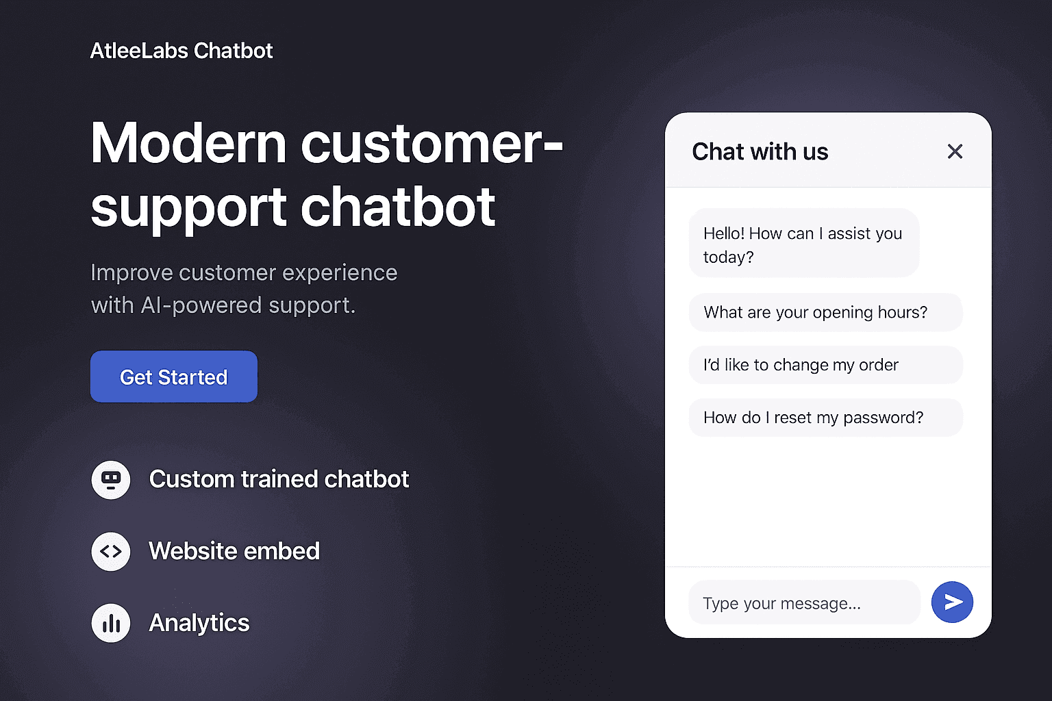 AtleeLabs Chatbot — Website AI Assistant